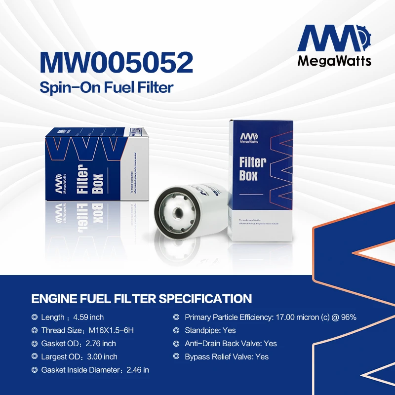 فلتر وقود Fleetguard FF5052 متوافق مع محركات فولفو D6H و D4H و D5D