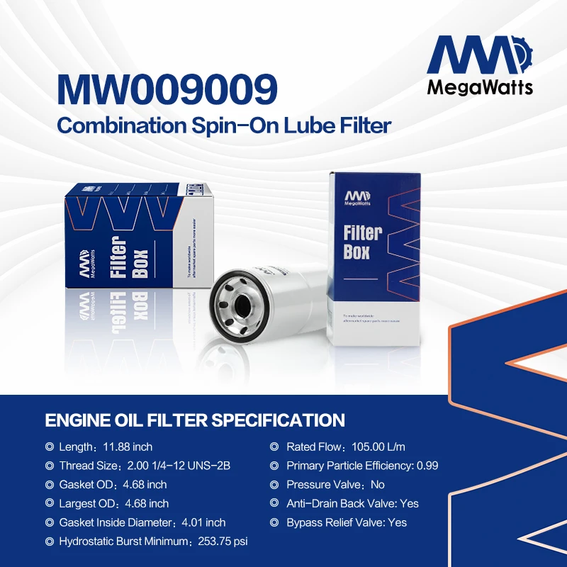 LF9009 Cummins Oil Filter MW009009 Compatible for 3401544,Fleetgaurd TECXLF7000,Fleetguard XLF7000,John Deere AT193242 and Sisu 1216400561